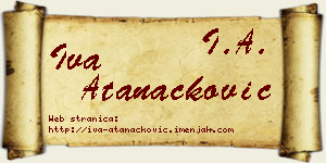 Iva Atanacković vizit kartica